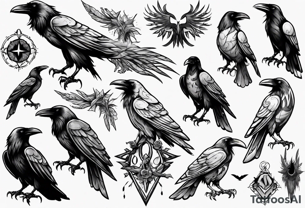 raven tattoo idea
