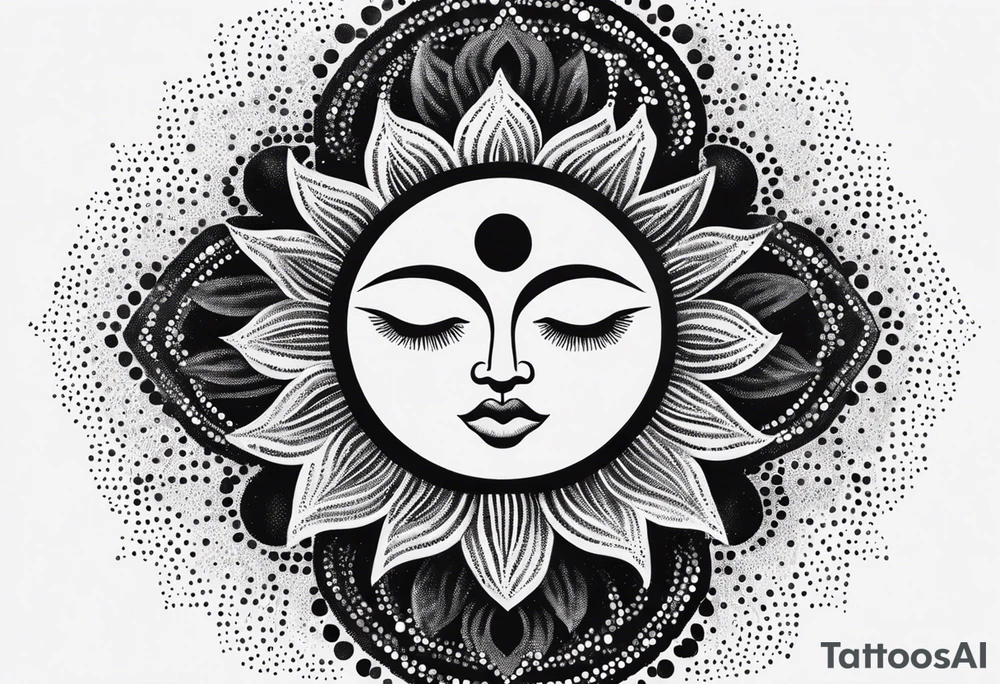 Sun and moon tattoo idea
