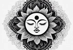 Sun and moon tattoo idea