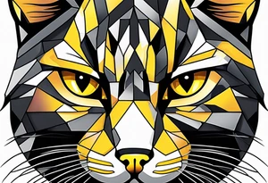 Black cat with yellow eyes tattoo idea