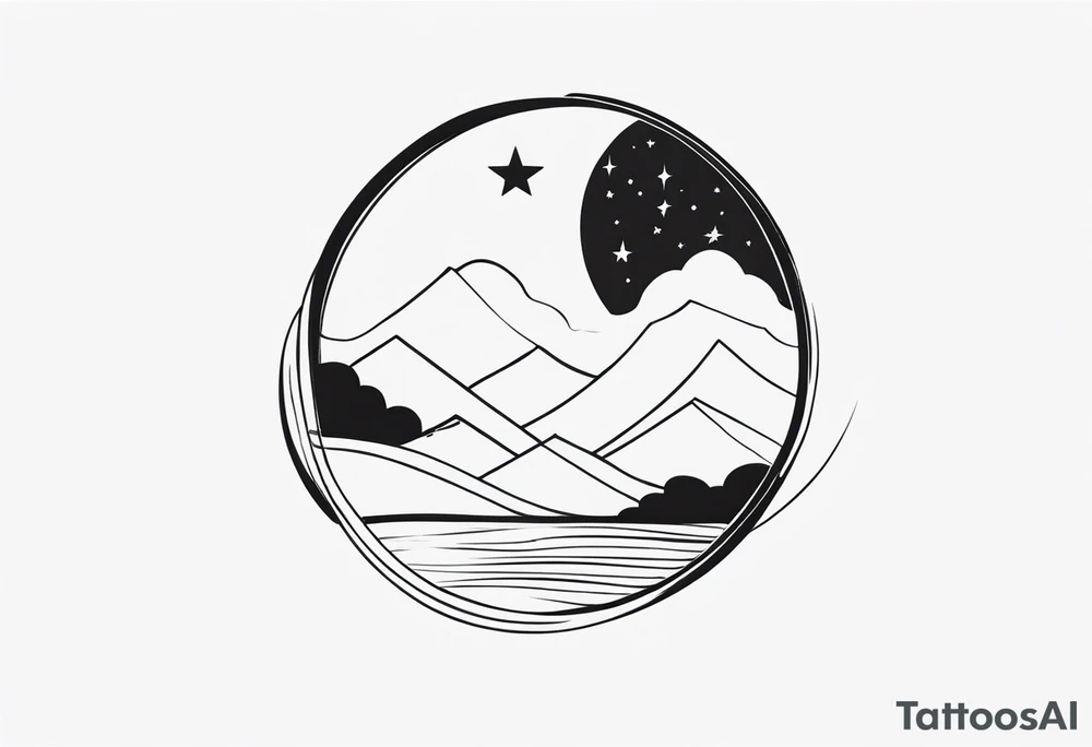 the moon shining tattoo idea