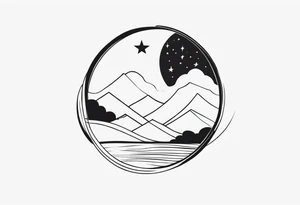 the moon shining tattoo idea