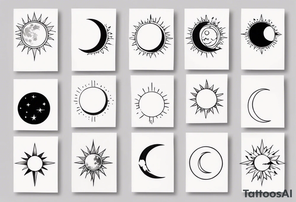 Sonne Mond minimalistisch tattoo idea