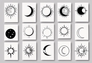 Sonne Mond minimalistisch tattoo idea