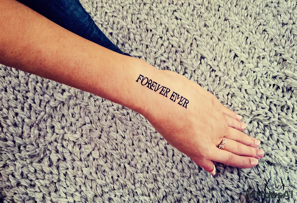 The words forever & Ever. Roman Numerals for 6,12,2012. Small forearm tattoo tattoo idea