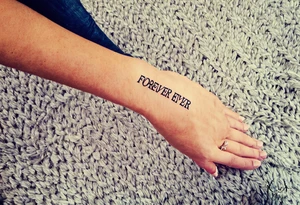 The words forever & Ever. Roman Numerals for 6,12,2012. Small forearm tattoo tattoo idea