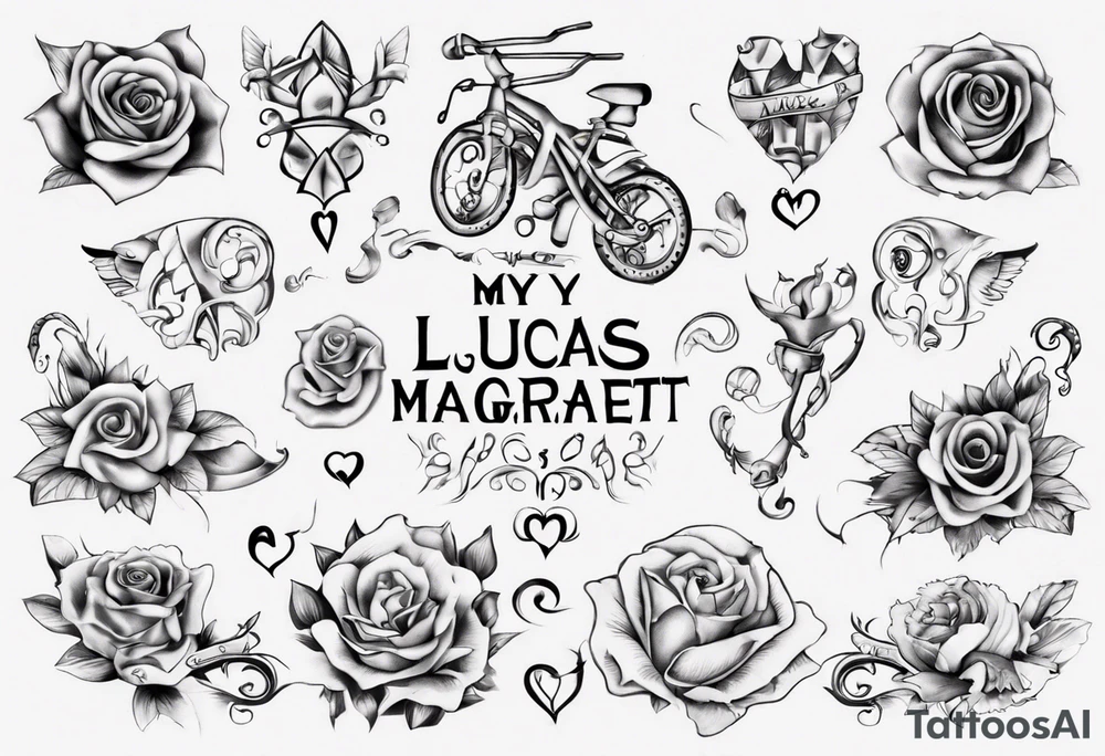 my kids' names: Lucas and Margaret and something that symbolizes love tattoo idea