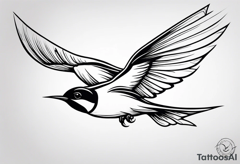 Design a forearm tattoo featuring a minimalist swallows in flight, symbolizing freedom and new beginnings tattoo idea