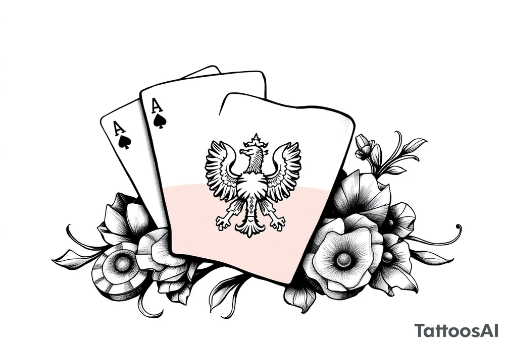 Poland symbol and poker cards Add casino money to it. tattoo idea