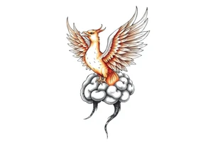 phoenix coming out of a brain tattoo idea