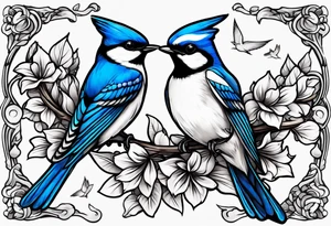 Swallow birds and blue jays flying tattoo idea
