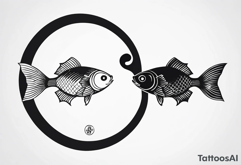 coi fish as a ying yang tattoo idea