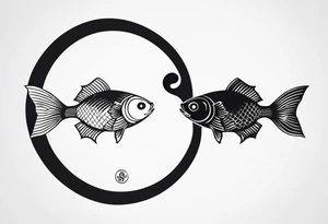 coi fish as a ying yang tattoo idea