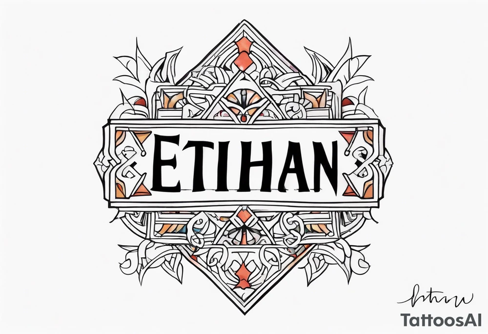 ethan name tattoo idea