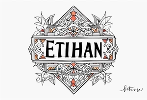 ethan name tattoo idea
