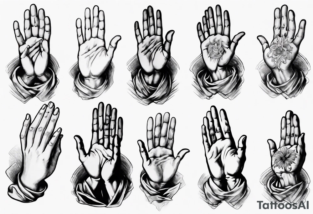 Praying hands tattoo idea