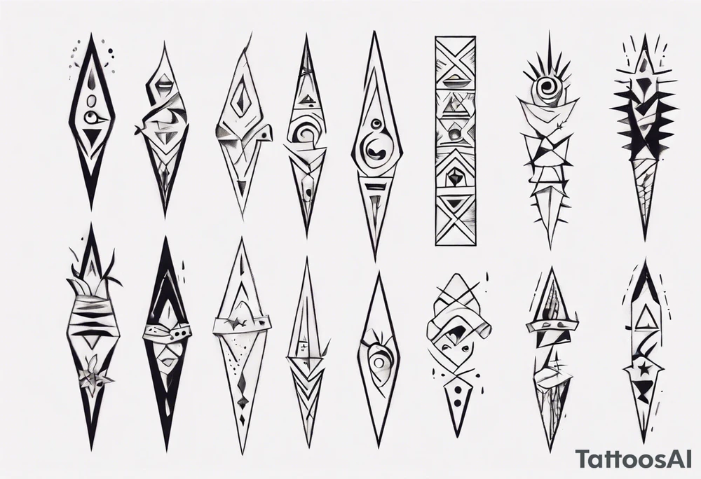 Thin arm wrap with spikes tattoo idea