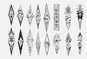 Thin arm wrap with spikes tattoo idea
