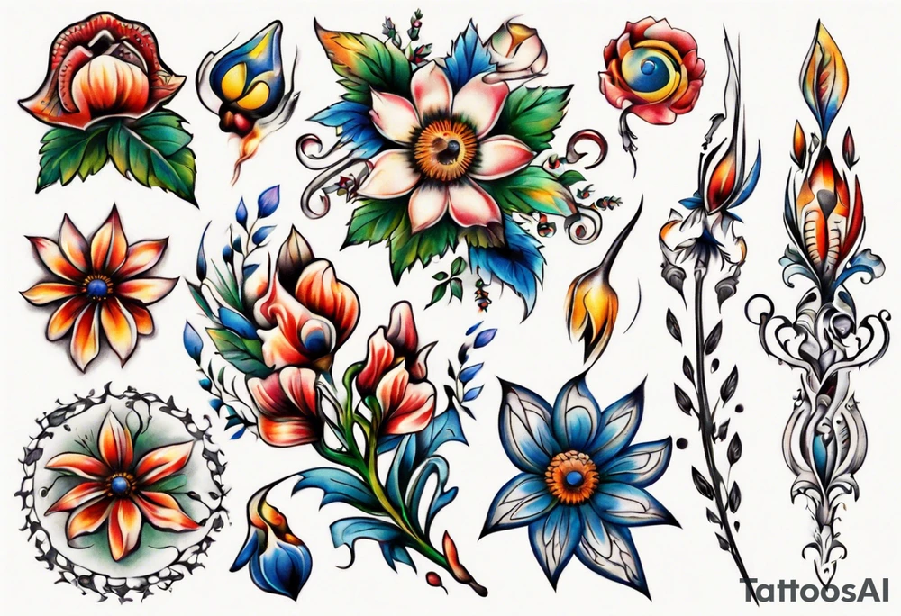 Ukranian Flowers tattoo idea