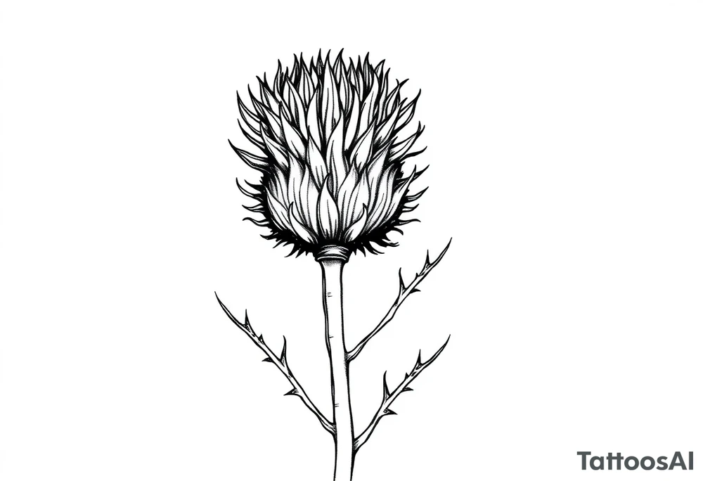 thistle minimalist tattoo idea