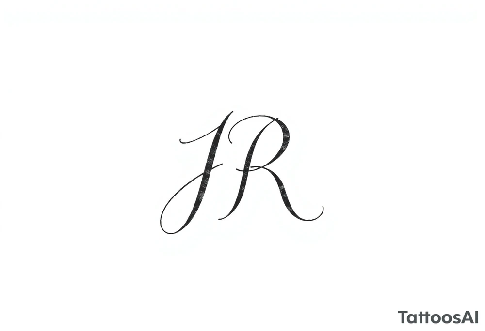 Letters J and R intertwined tattoo idea