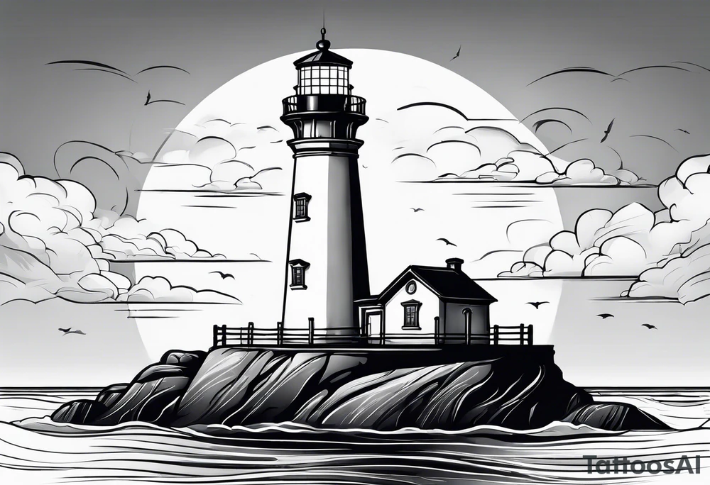 Light house in a shape tattoo idea