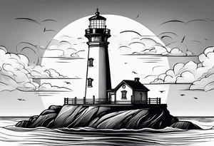 Light house in a shape tattoo idea