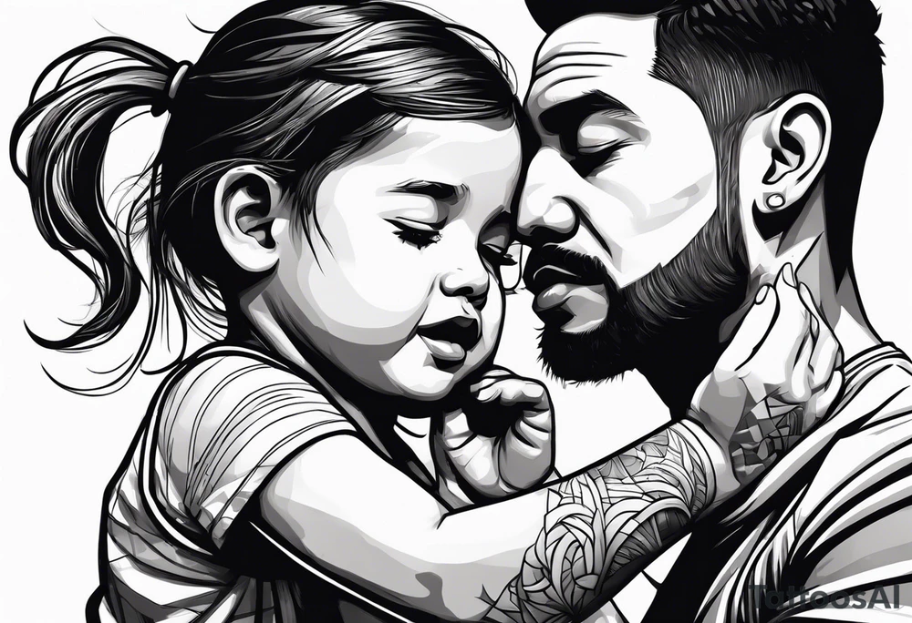 parents fighting, kid in conner covering ear tattoo idea