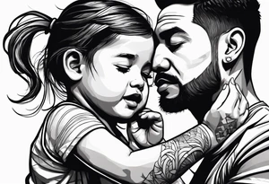 parents fighting, kid in conner covering ear tattoo idea