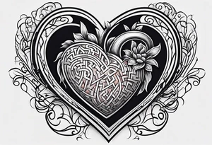real heart with a maze inside tattoo idea