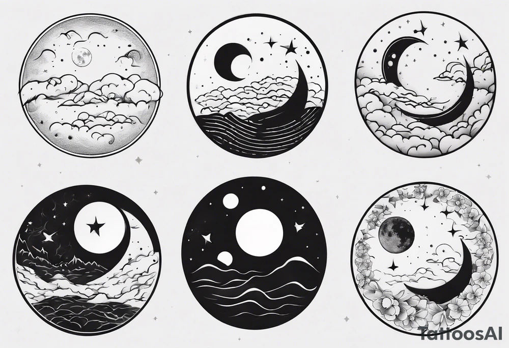 Simple image of a moon tattoo idea