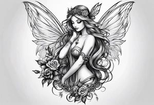 Full body small fairy tattoo idea
