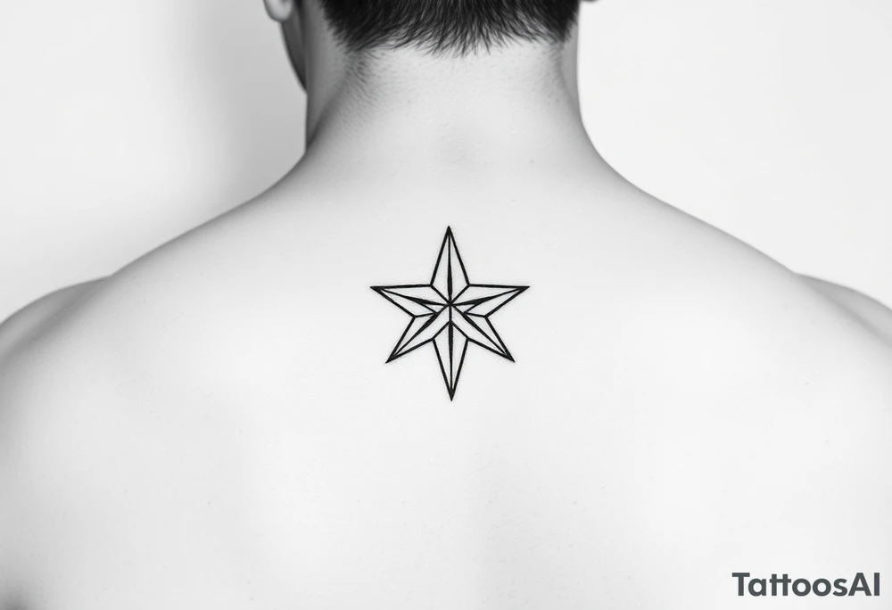 A star tattoo design. . black and white. small tattoo idea