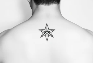 A star tattoo design. . black and white. small tattoo idea
