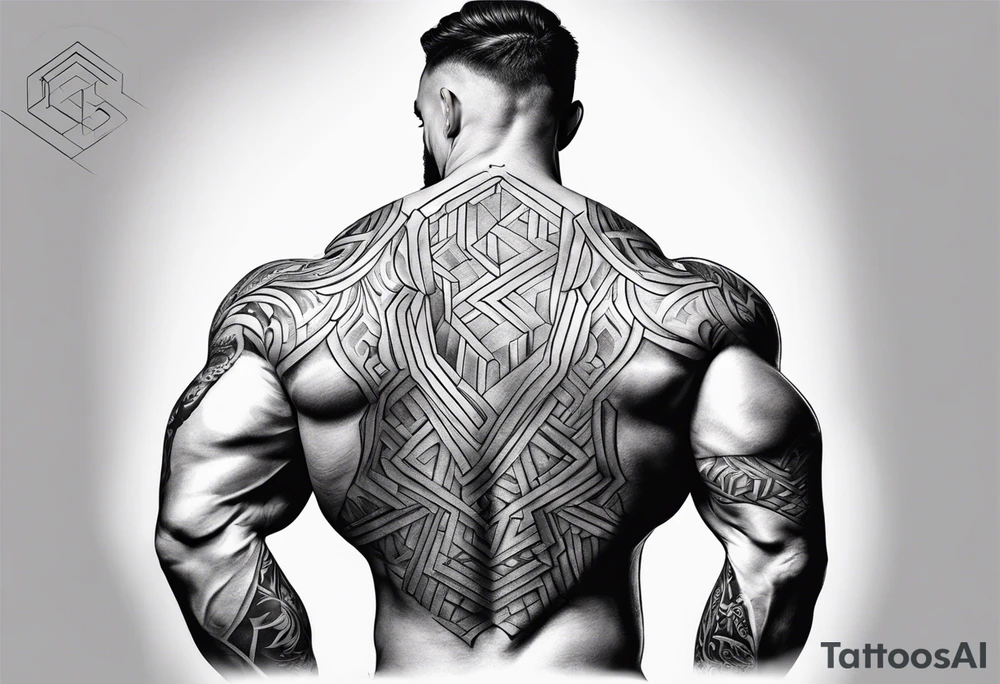 back shoulder bodybuilder tattoo idea