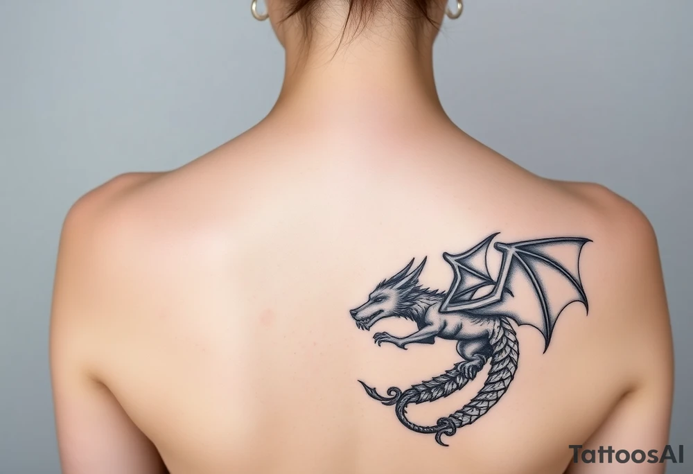 Wolf and dragon tattoo idea