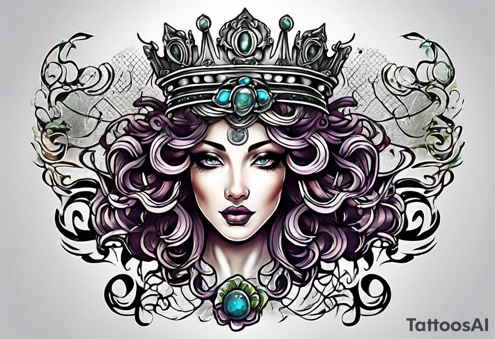 medusa crown tattoo idea