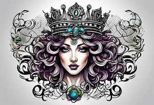 medusa crown tattoo idea