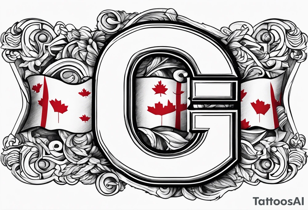 The letter C with the Canadian flag with the letter C tattoo idea