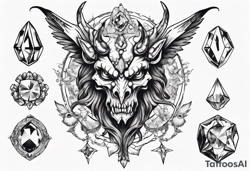 The Demon Stolas. Surrounded by gems, knowledge of astrology and poisonous gems. tattoo idea