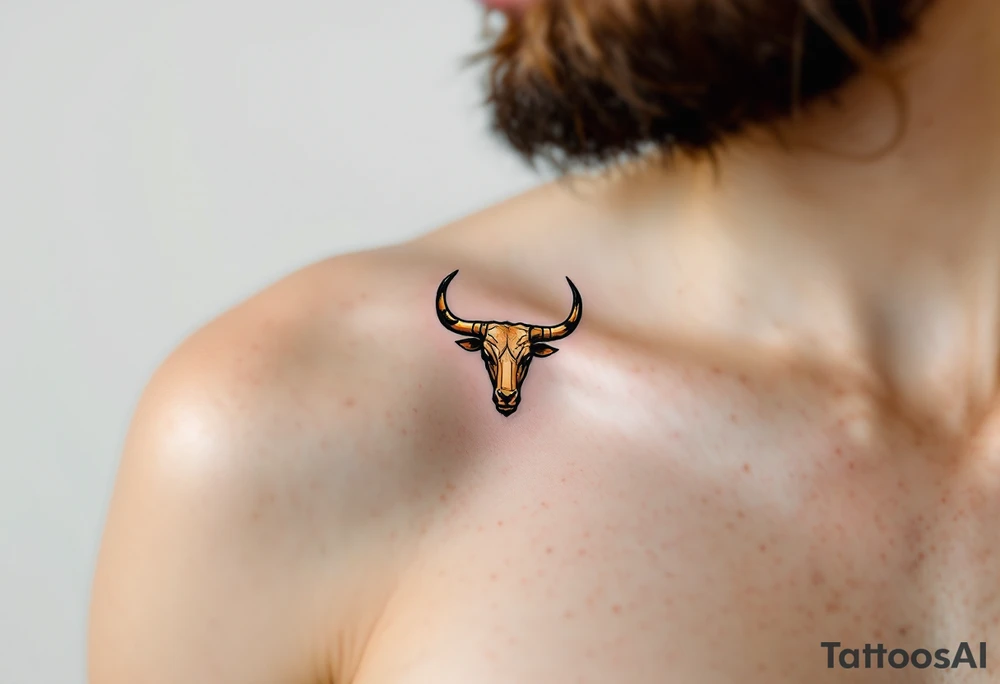 Like a bronze bull frozen in the cosmos, the Taurus constellation charges across the sky in muted copper and ochre. tattoo idea