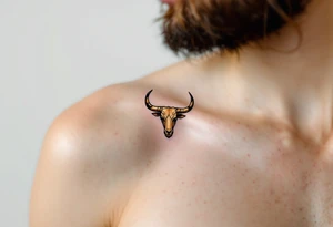 Like a bronze bull frozen in the cosmos, the Taurus constellation charges across the sky in muted copper and ochre. tattoo idea