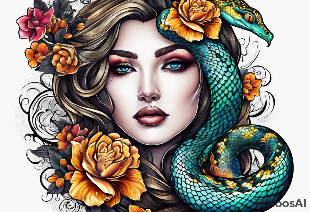 Python through the name Harmony tattoo idea