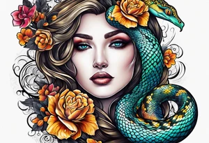 Python through the name Harmony tattoo idea
