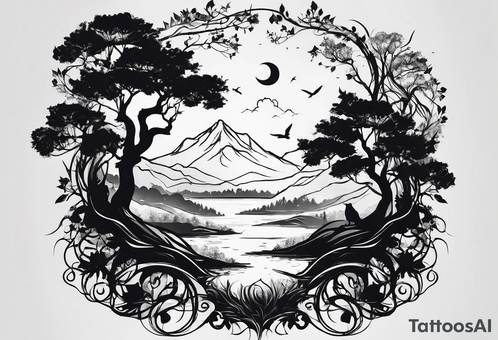 Bäume silhouette tattoo idea