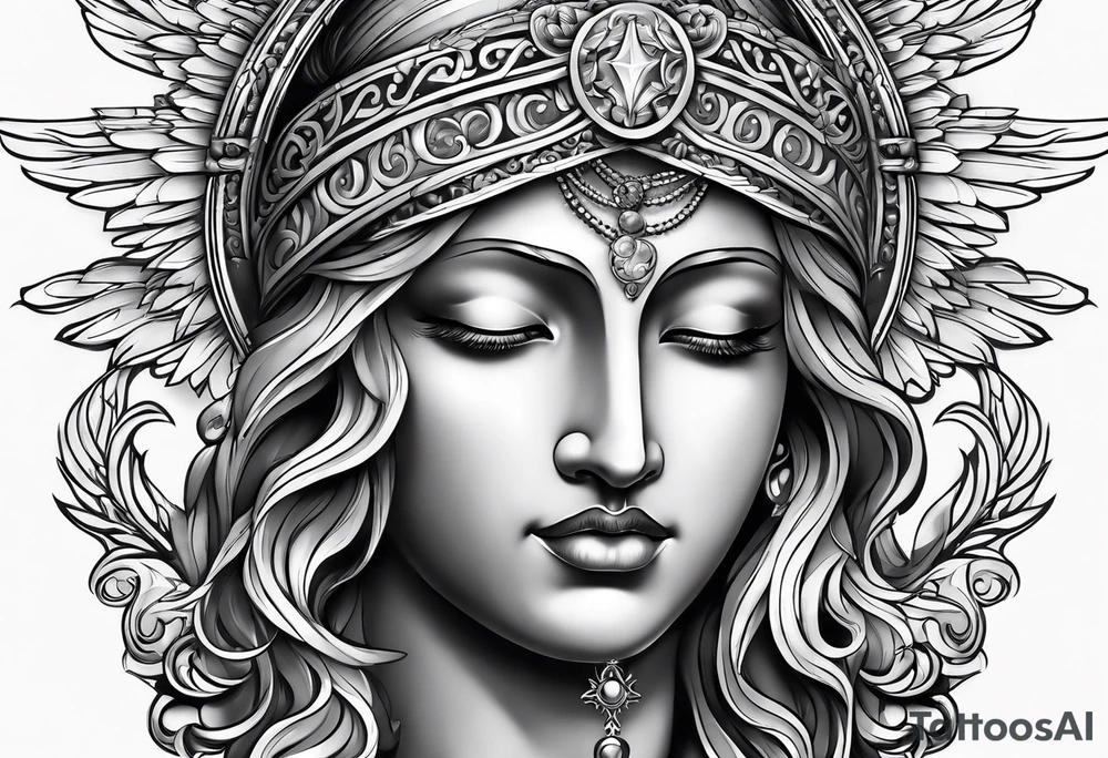 god with angel tattoo idea