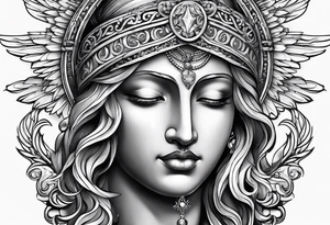 god with angel tattoo idea