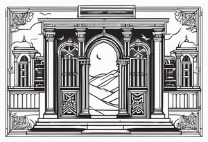 israel gate vector tattoo idea