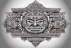 Mayan hieroglyph for family with bat tattoo idea