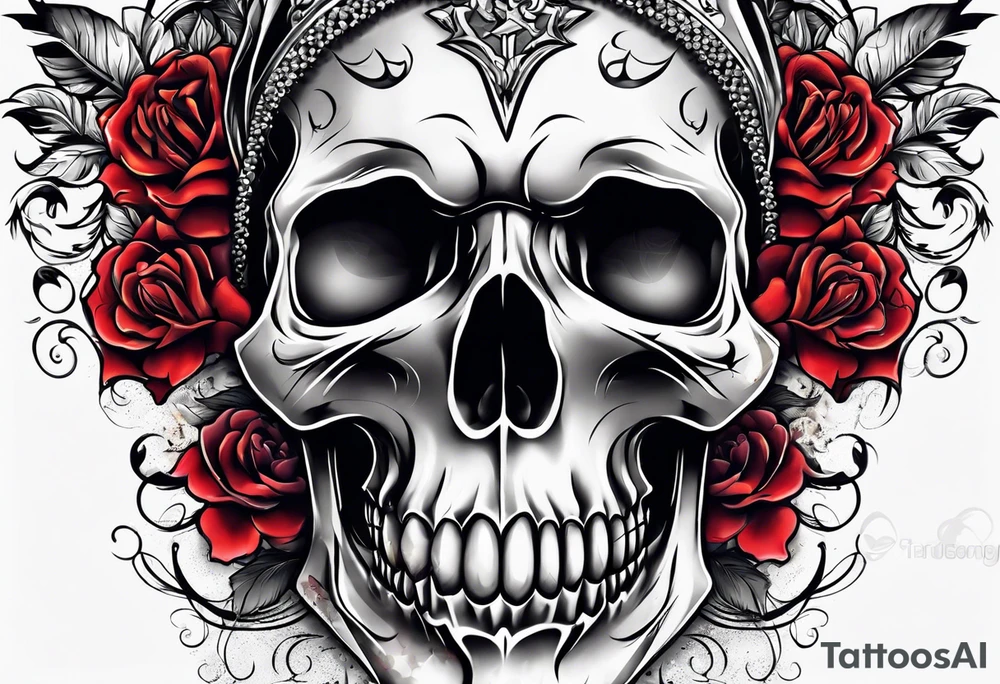 Old dirty skull tattoo idea